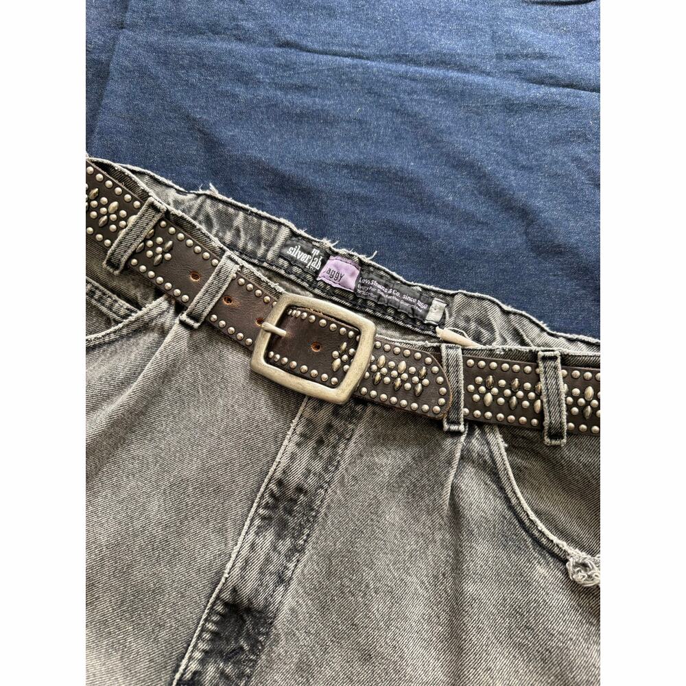 Vintage studded Heavy-Duty Distressed Leather Belt size 38